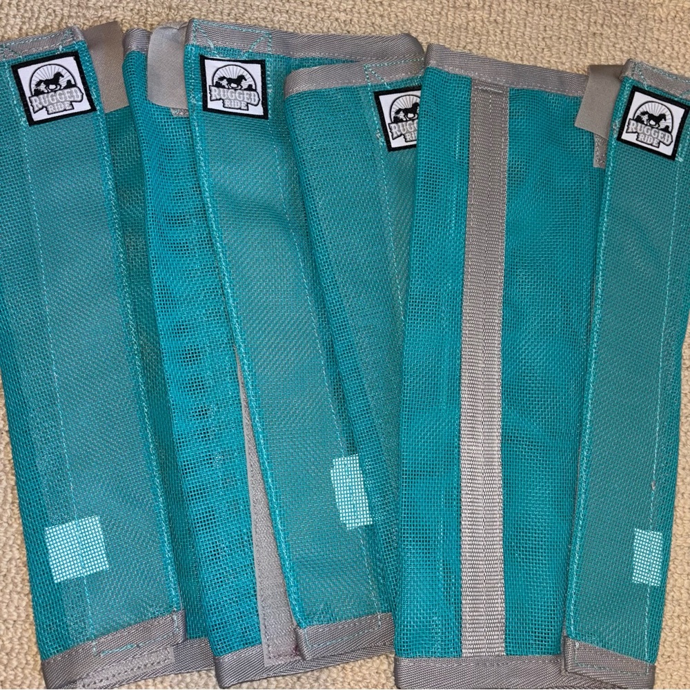 Rugged Ride Set of 4 Turquoise Horse Leg covers protective fly